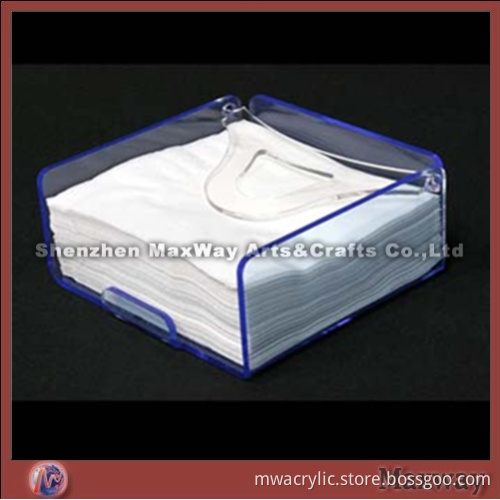 Blue Square Single Acrylic/Lucite Napkin Holder for Hotel